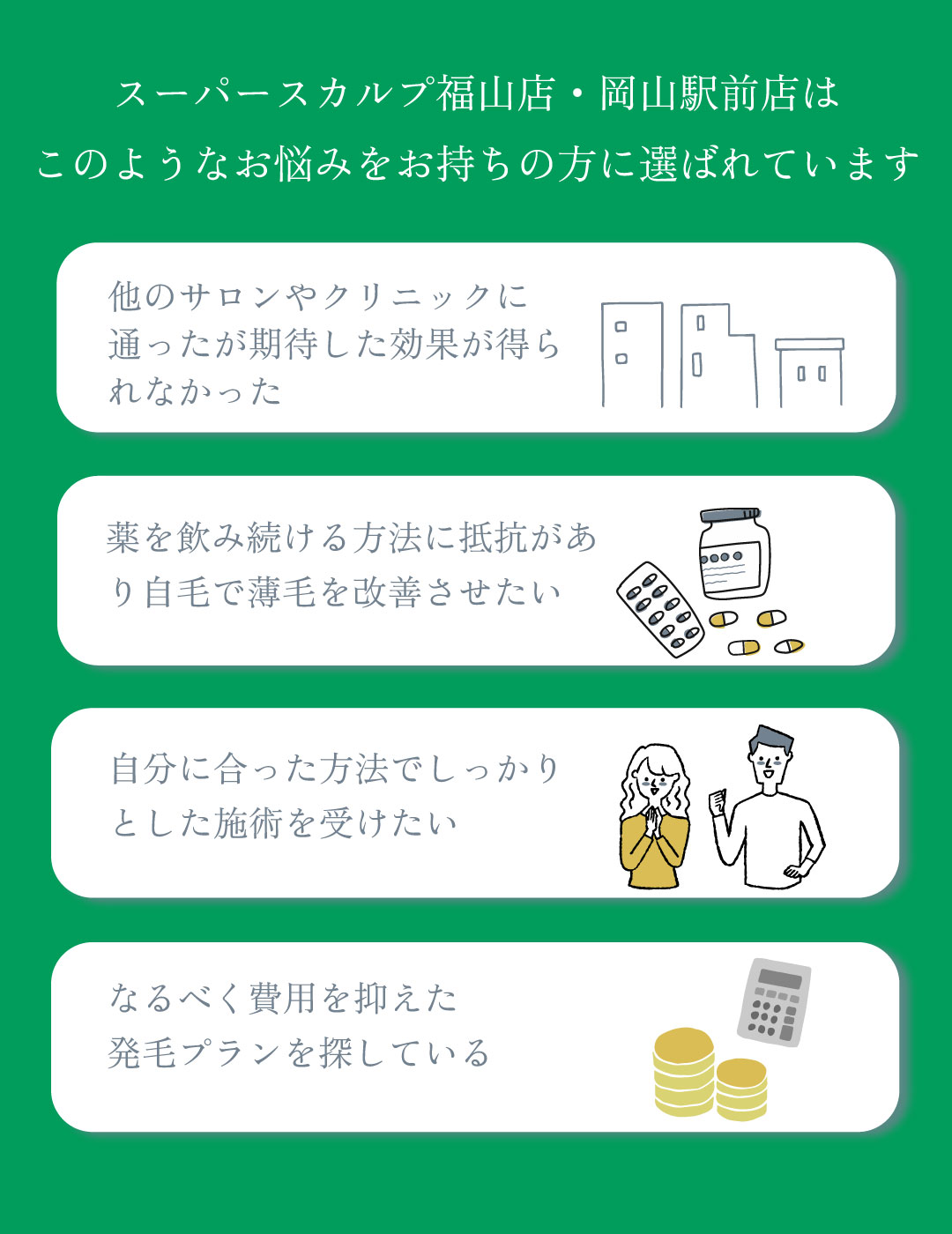 発毛実績98.7%のスーパースカルプ発毛技術
